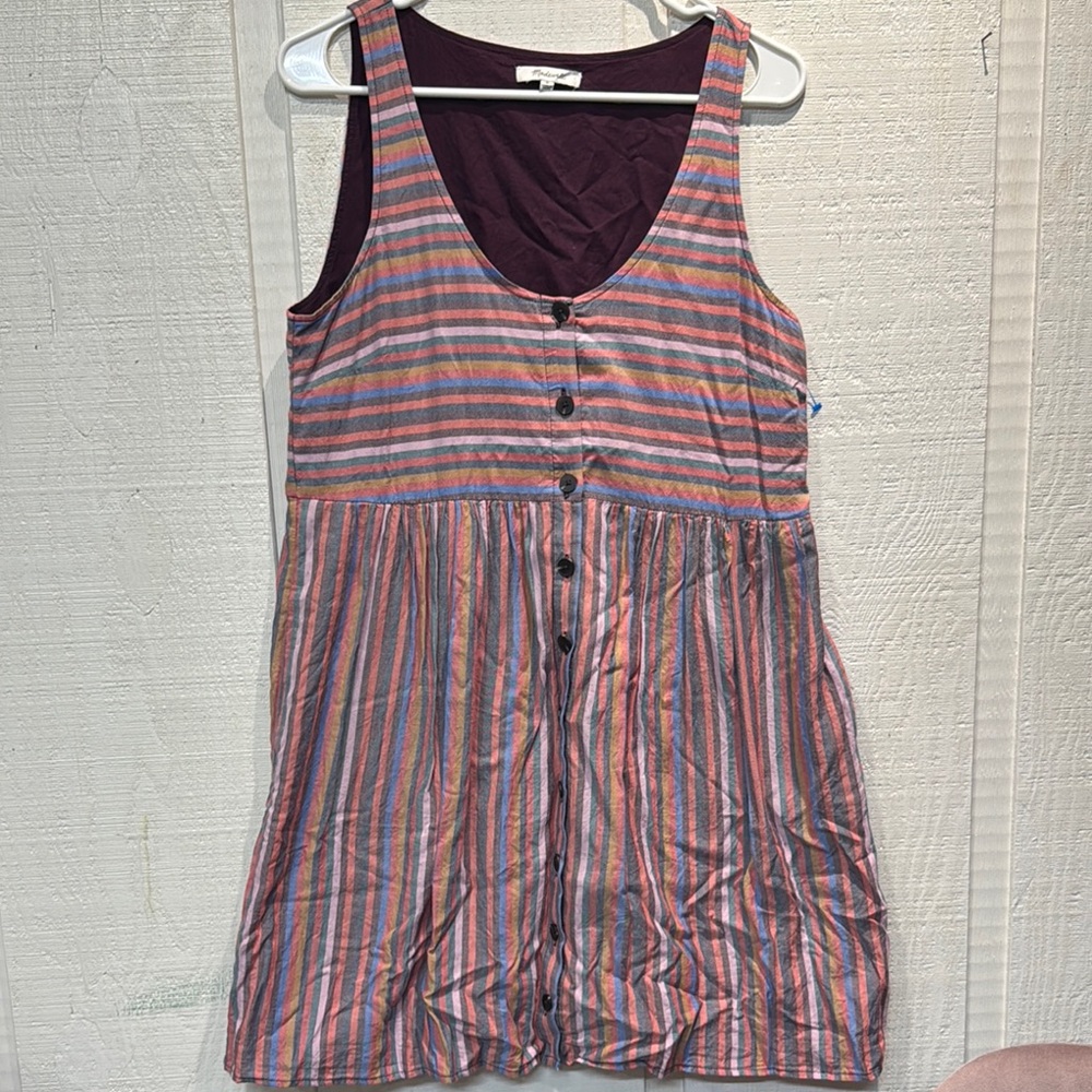 Madewell Colorful Striped Button-Down Midi Dress